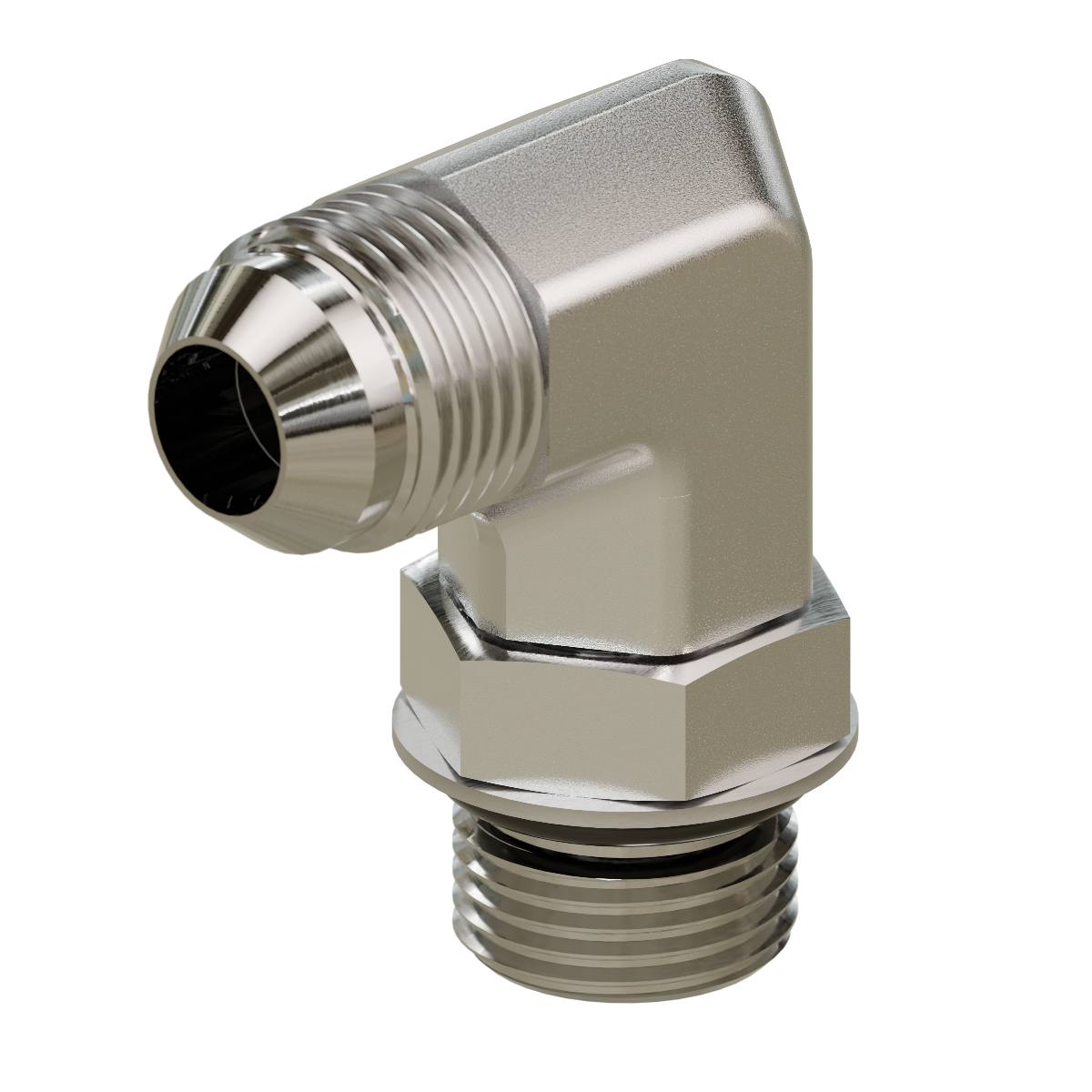 6801-12-10 90° Elbow Adapter – 3/4" Male JIC x 5/8" Male ORB