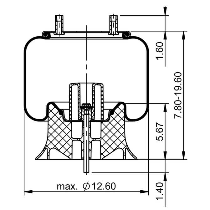 ContiTech AS9978 Air Spring – Hendrickson S-28929 Trailer Suspension