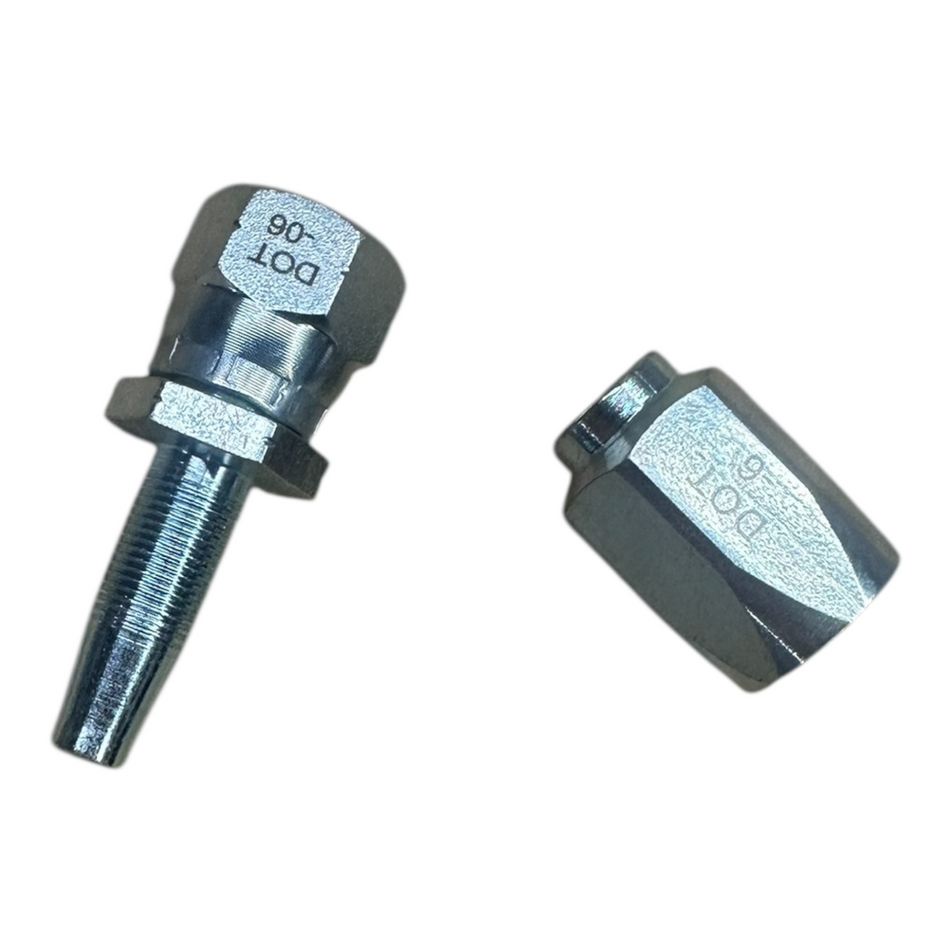 3/8" DOT Female SAE 45 Reusable Hose End For Hydraulic Hose, 20821-6-6P │ Power Products 