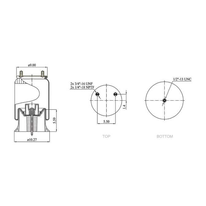 HD Value HDV9978 Air Spring – Hendrickson S-28929 Trailer Suspension