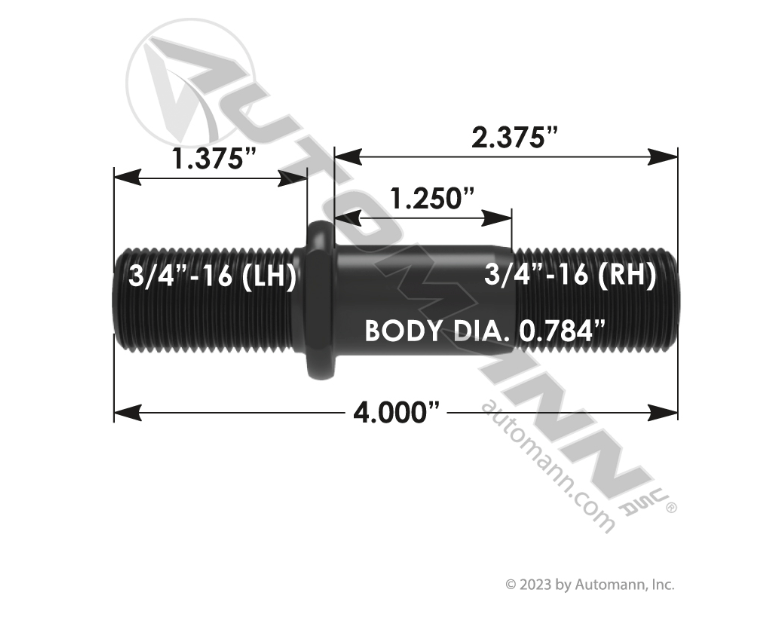 Automann 201.7004L Double Ended Wheel Stud Replacement for Euclid E-5561-L │ Automann 
