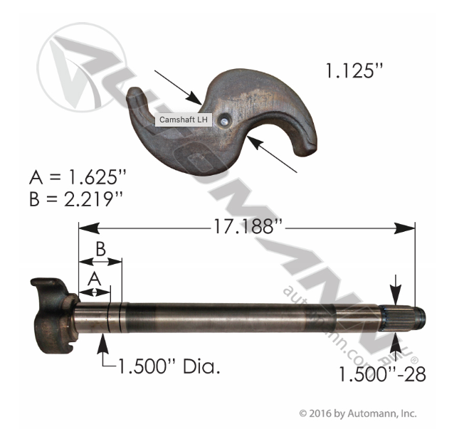 Automann 123.281706.01 LH Camshaft │ Replaces Meritor R607195 │ Automann 