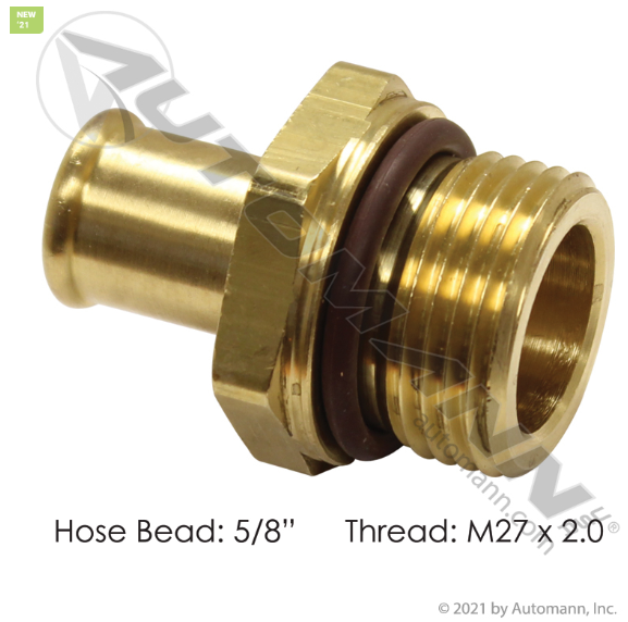 Automann 177.88112M27 Straight 3/4 Hose Barb x M27X2 Brass Fititng │ Automann 
