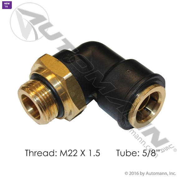 Automann 177.V20999385 Composite 90 Degree PTC Air Fitting 5/8 Tube X M22X1.5 Thread │ Automann 