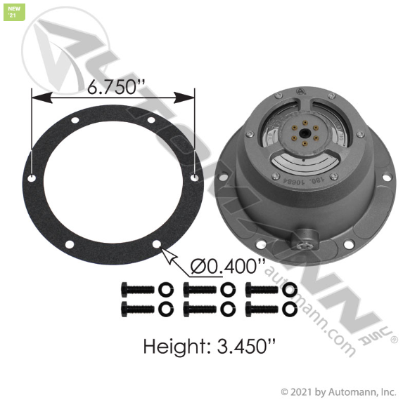 Automann 180.10684K Tire Inflation Hub Cap Kit │ Replaces Meritor 31439-00 │ Automann 