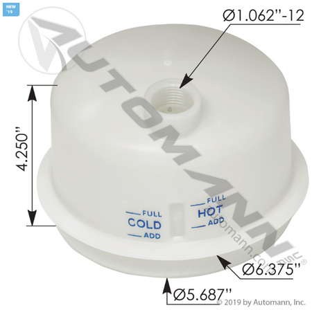 Automann 575.1078.1 Power Steering Reservoir Cover │ Replaces Fleetguard Q761939 │ Automann 