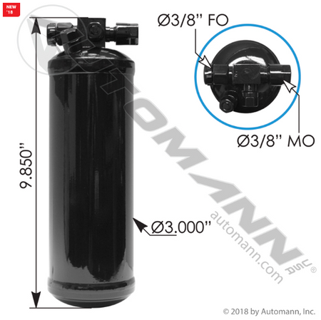 Automann 830.41009 Receiver Drier │ Replaces Kenworth 319360BSM │ Automann 