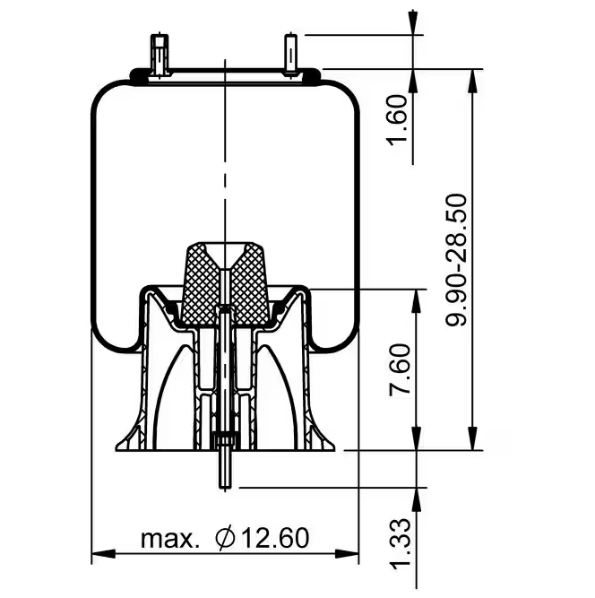 Continental ContiTech AS9370 Air Spring │ Replaces Watson & Chalin AS-0057 │ Contitech 