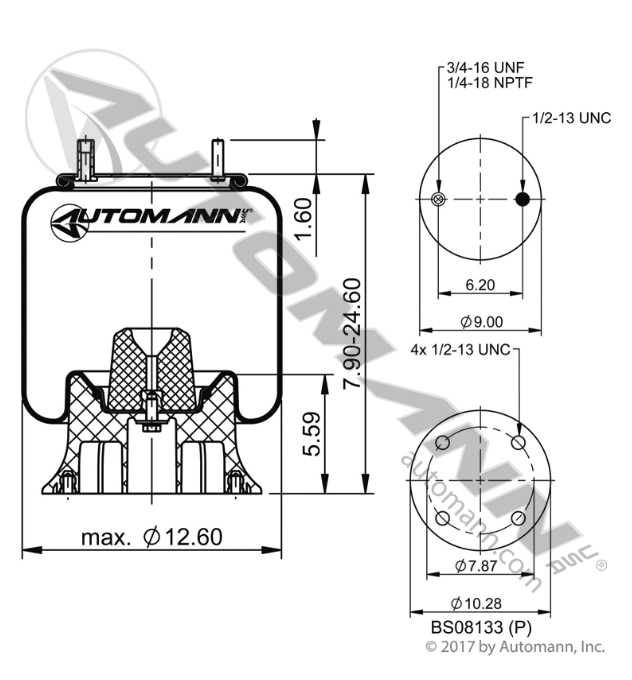Automann AB1DK23L-9203 Air Spring | Firestone W01-358-9203 Goodyear 1R12-395 │ Automann 