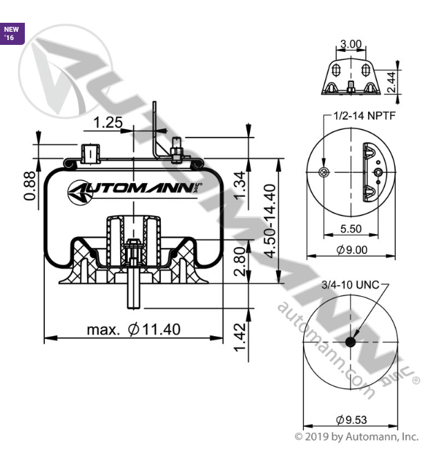 Automann AB1DK20D-9584 Air Spring – Neway Suspension | Replaces W01-358-9584