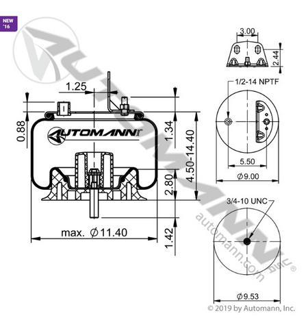 Automann AB1DK20D-9584 Air Spring – Neway Suspension | Replaces W01-358-9584