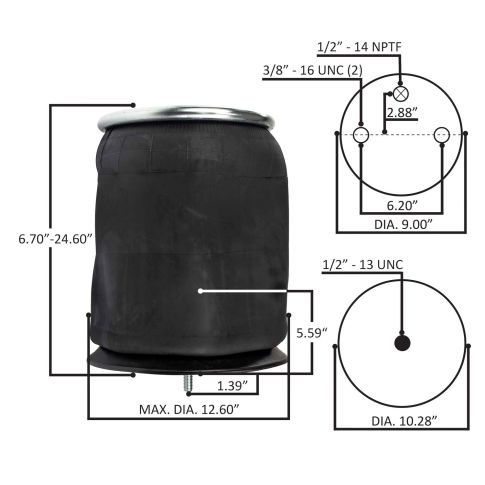 World American WA01-8852C Air Spring | Peterbilt 03-07887