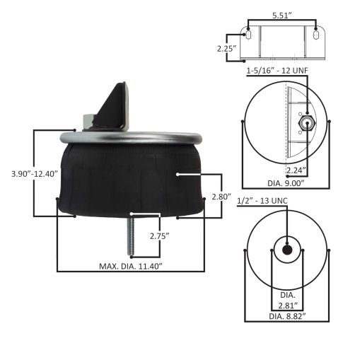 ワ様 World American WA01-9541C Air Spring | Paccar AS95410