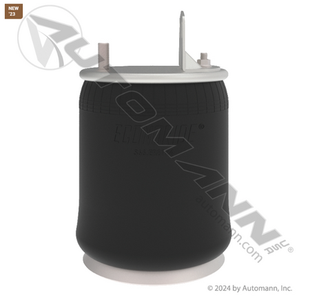 Front of Automann 566.ER8184 Econoride air spring with rubber bellow, top piston plate and NEW '23 tag