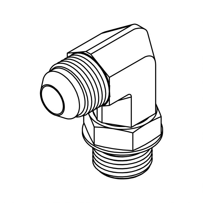 7/16-20 JIC to 3/4-16 O-ring 90 Degree Elbow⎪6801-04-08 │ Tompkins Industries 