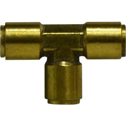 1/2" Tube O.D. X 3/8" D.O.T. Air Brake Brass Push-In Male Run Tee - Hi - Foto 4