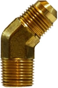 Brass Male SAE 45 Degree Flare X Male Pipe 45 Degree Elbow │ Midland Industries 